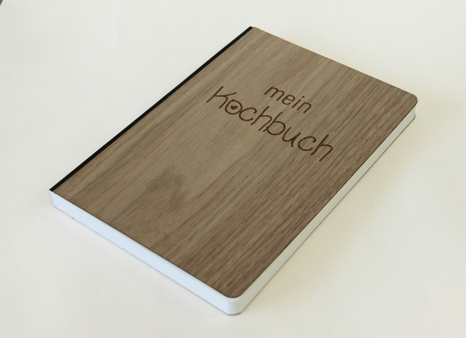 Holzgrusskarten - Notizbuch mein Kochbuch - Nuss