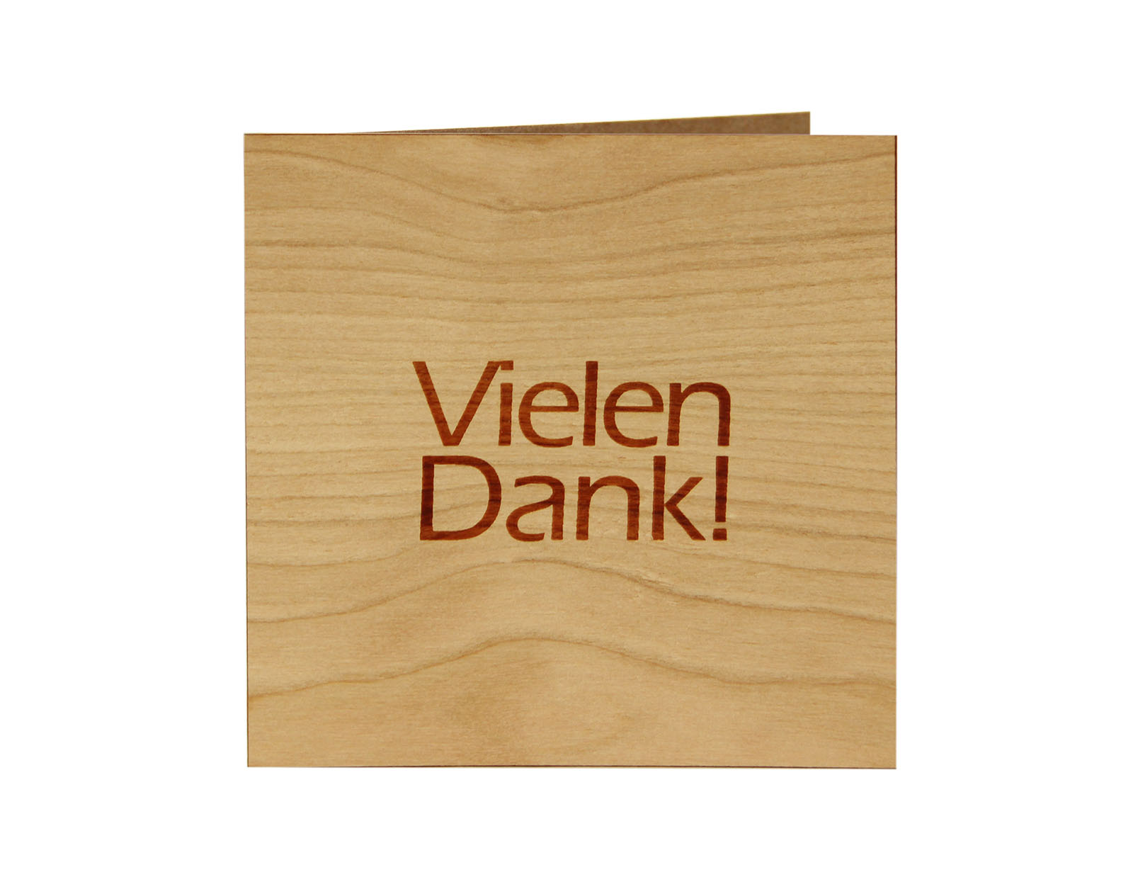 Holzgrusskarten - Holzgrusskarte "Vielen Dank!", Kirsche