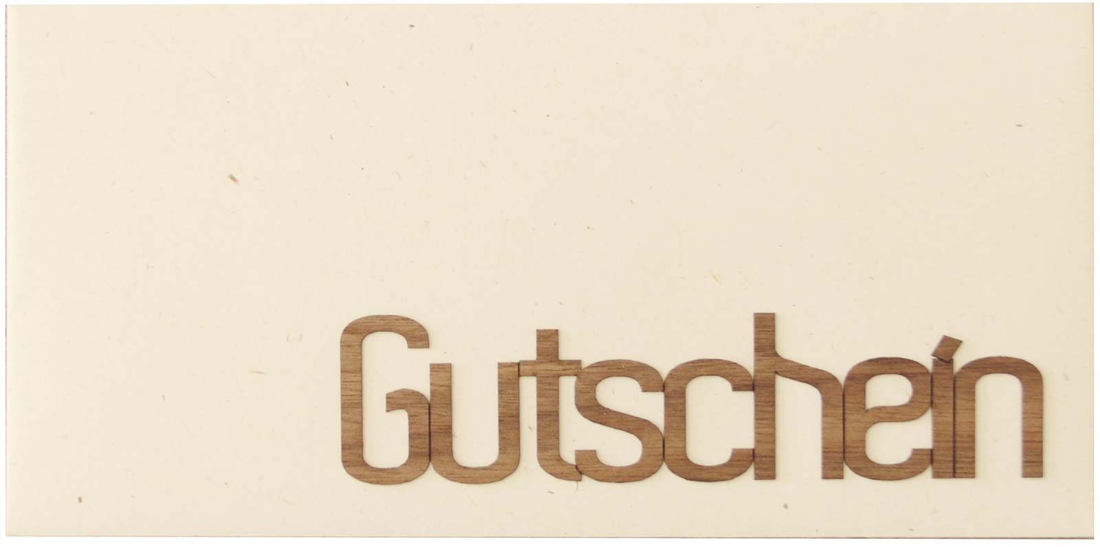 Holzgrusskarten - Gutscheinkuvert "Gutschein"