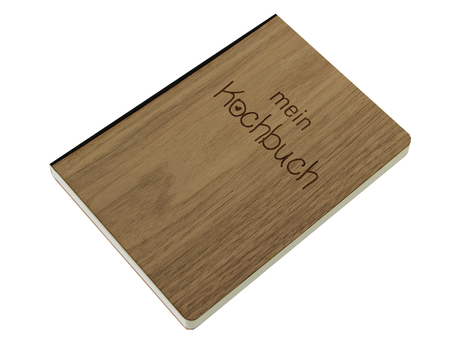 Holzgrusskarten - Notizbuch mein Kochbuch - Nuss