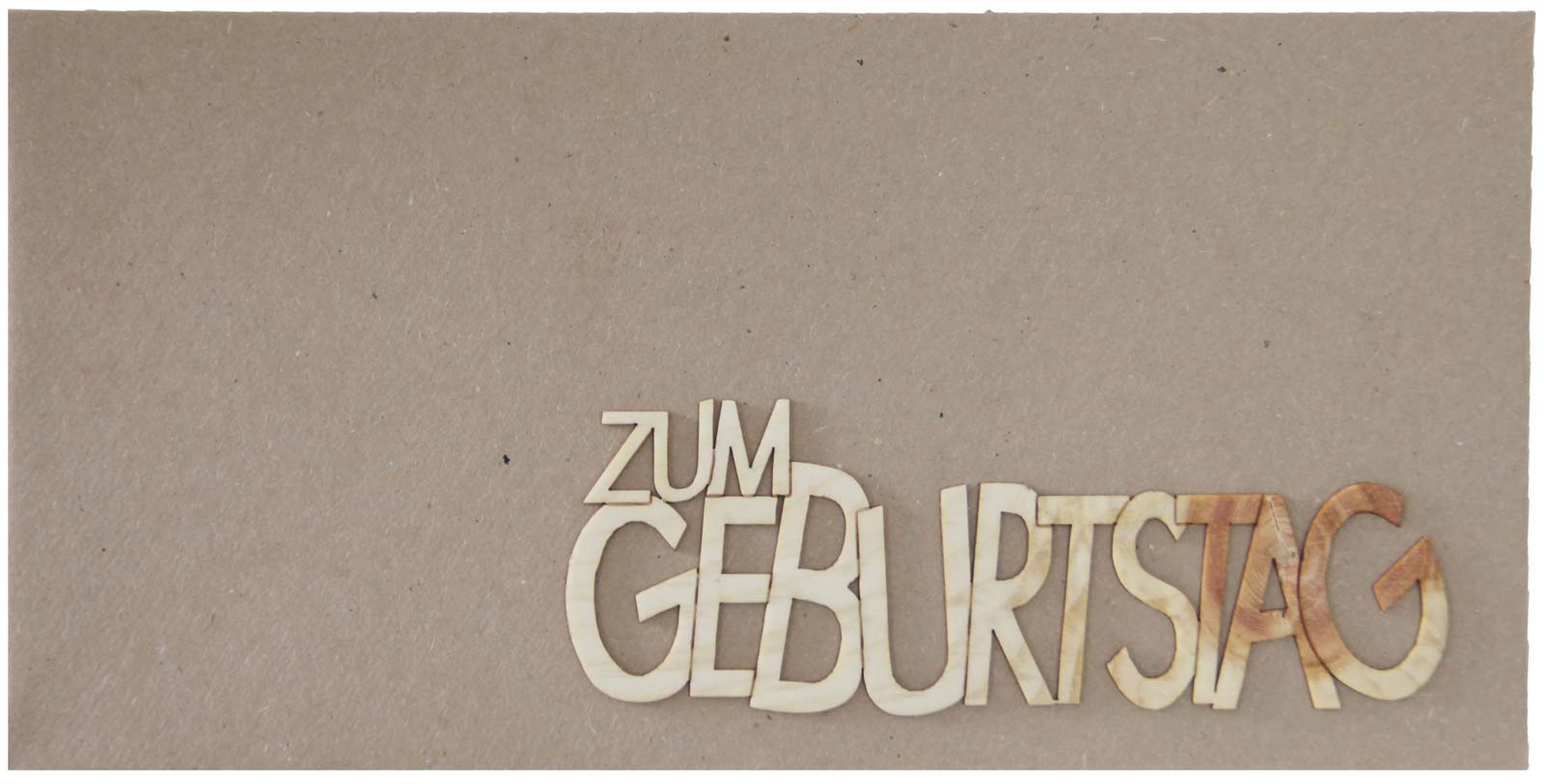Holzgrusskarte Gutscheinkuvert "Zum Geburtstag"