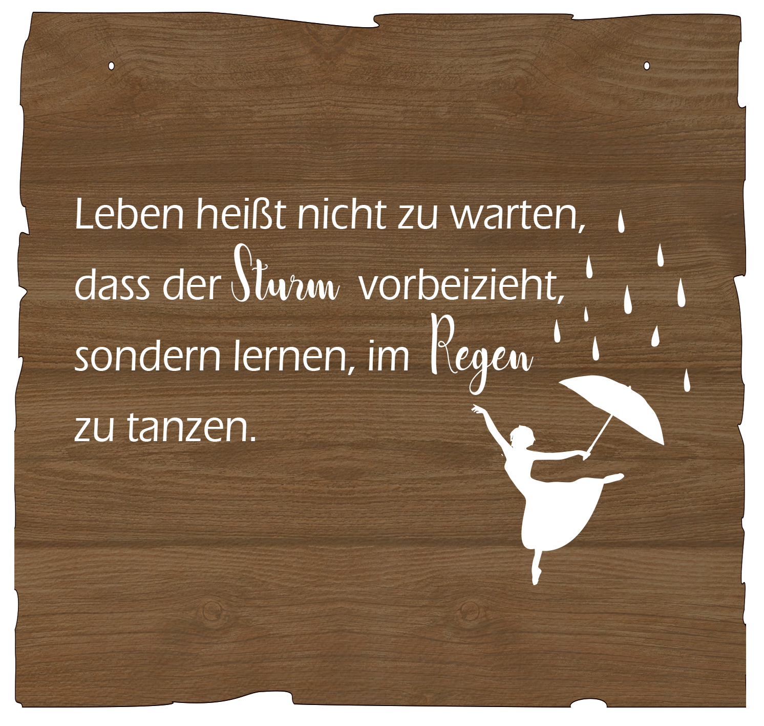 Holzgrusskarten - Wandbild "Regen tanzen"