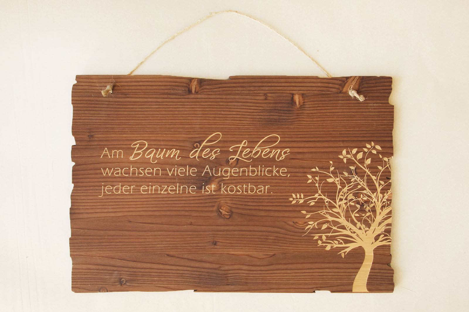 Holzgrusskarten - Wandbild "Baum des Lebens - Augenblicke"