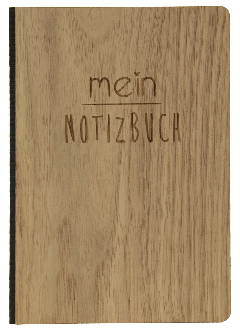 Holzgrusskarten - Notizbuch "mein NOTIZBUCH" - Nuss